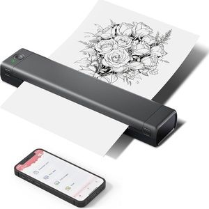 Portable Printer -Bluetooth Tattoo Stencil No-Ink Thermal Compatible Android iOS